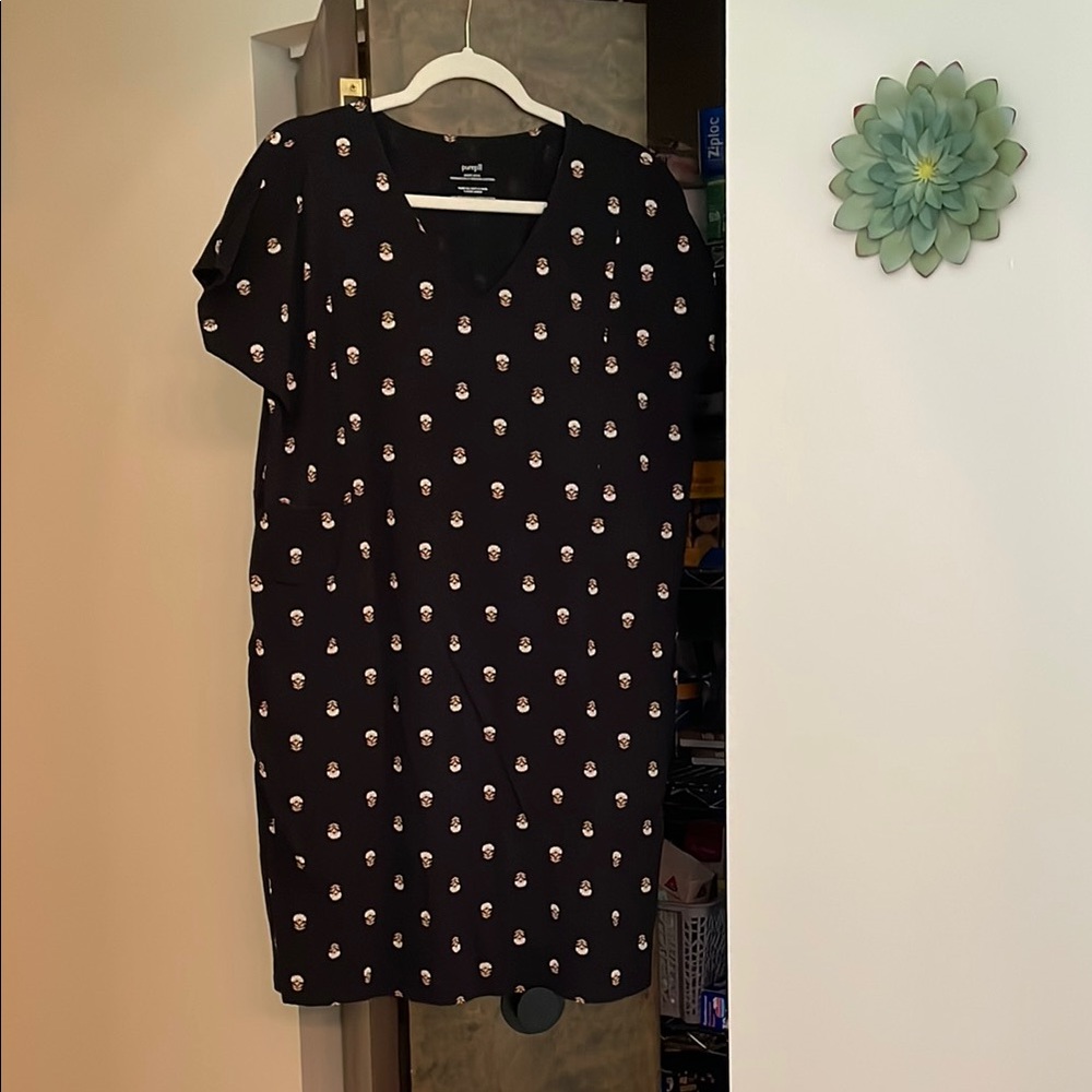 Black Dress with Floral Pattern